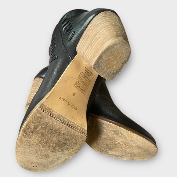 Davos Gomma Black Leather Ankle Booties Sz 9 Gently Loved, Stylish & Comfortable - Picture 9 of 9